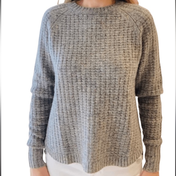 Autumn Cashmere Shirttail Thermal Crew Neck Sweater Beige Heather Sweater XS - Picture 5 of 5